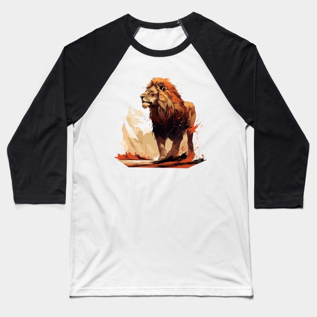 lion Baseball T-Shirt by piratesnow